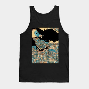 Vancouver Map Pattern in Mid Century Pastel Tank Top